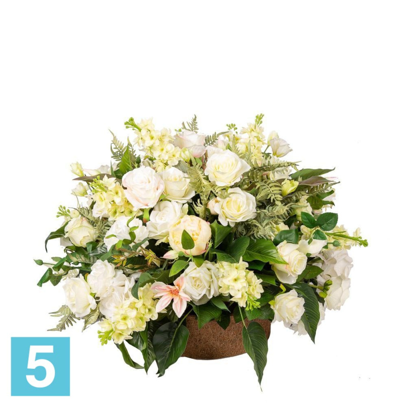 Композиция цветочная искусственная Alseed, d-65, h-60 см.