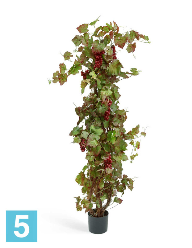 Виноградная искусственная TREEZ Collection лоза с красным виноградом 160h