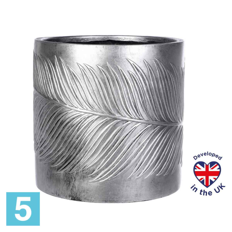 Кашпо IDEALIST LITE Лист, серебряное 44-d, 44-h