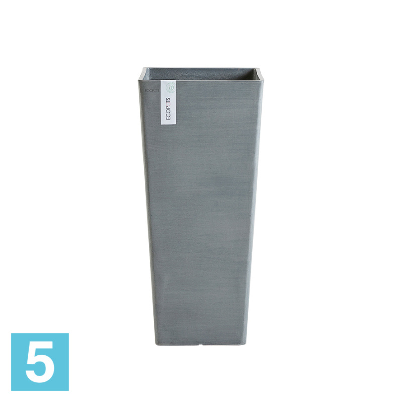 Высокое кашпо Ecopots Rotterdam-H, серое 32-l, 32-w, 70-h