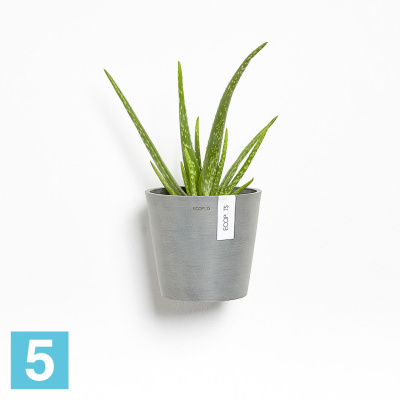 Кашпо с автополивом Ecopots Amsterdam, серое 20-d, 18-h
