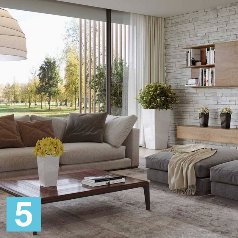 Высокое кашпо Artevasi Pisa, черное 33-l, 33-w, 60-h