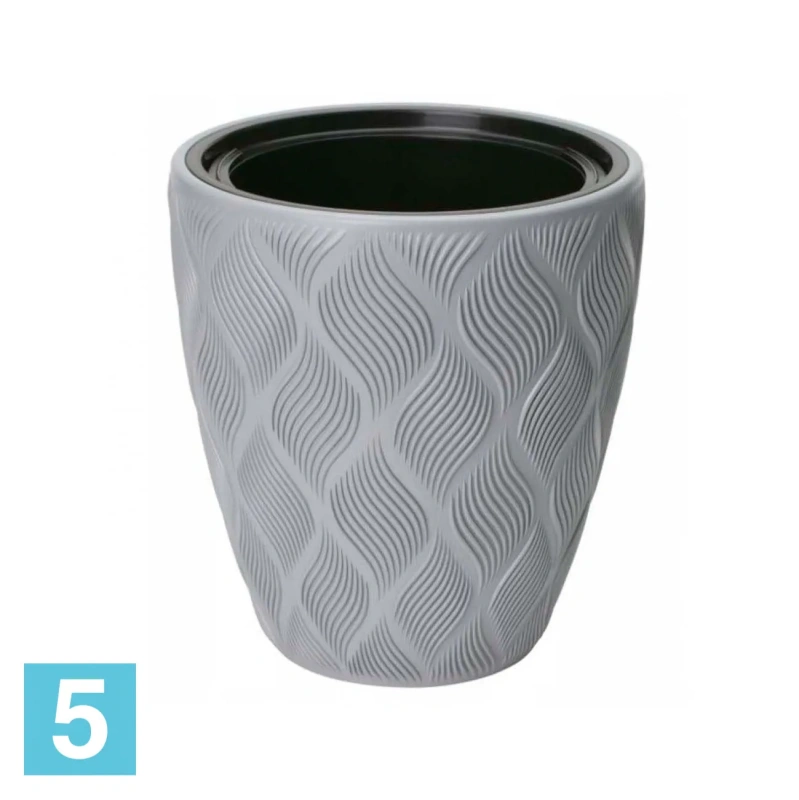 Кашпо FORM-PLASTIC Flow, платина 40-d, 42-h