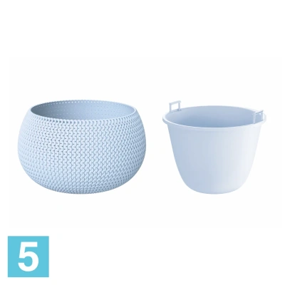 Напольное кашпо Prosperplast SPLOFY BOWL, голубое 37-d, 21-h