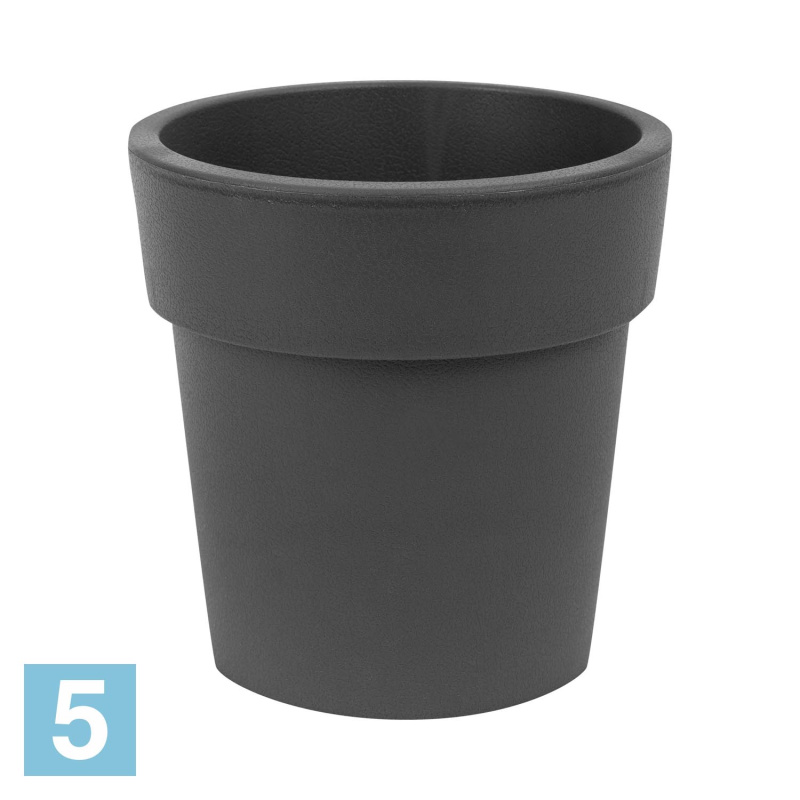 Кашпо IDEA ТУБУС круглое, графитовое 20-d, 20-h