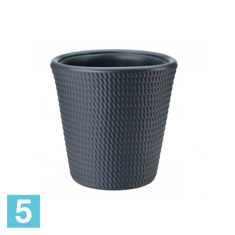 Кашпо FORM-PLASTIC Lina, антрацит 35-d, 34,8-h