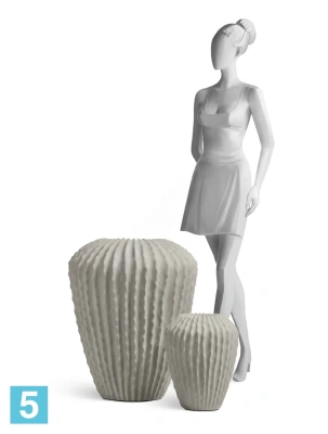 Кашпо TREEZ Effectory Moho Высокая Design-ваза, белый песок 30-d, 37-h