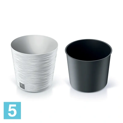 Кашпо Prosperplast FURU Round, бетон 30-d, 29,4-h