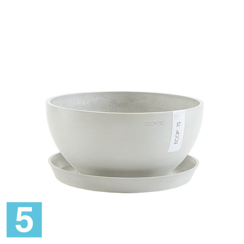 Настольное Кашпо Ecopots Brussels, светло-серое 30-d, 14-h