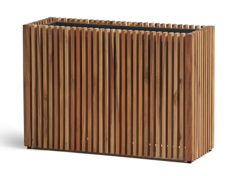 Кашпо TREEZ Effectory Timberline Низкий узкий дивайдер, тёмное дерево 73-l, 27-w, 50-h