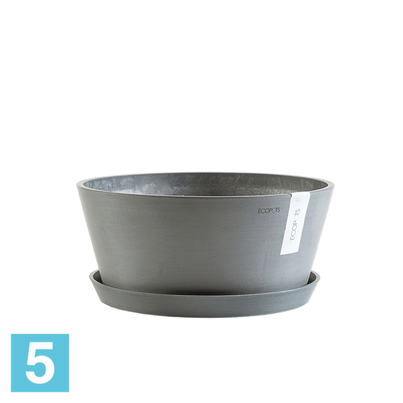 Напольное кашпо Ecopots Frankfurt, серое 41-d, 18-h