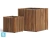 Кашпо TREEZ Effectory Timberline Куб, тёмное дерево 33-l, 33-w, 33-h