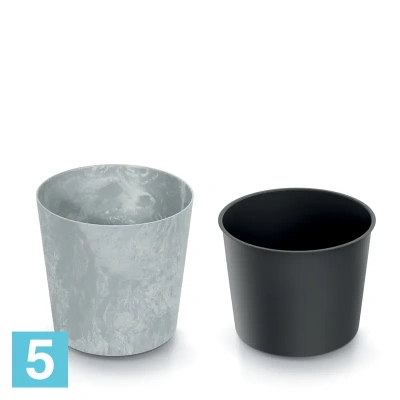 Кашпо Prosperplast URBI Round Beton Effect, бетон 25-d, 25-h