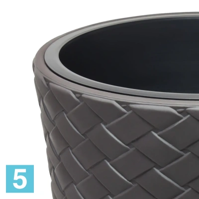 Высокое кашпо Prosperplast MATUBA SLIM, венге 40-d, 78-h