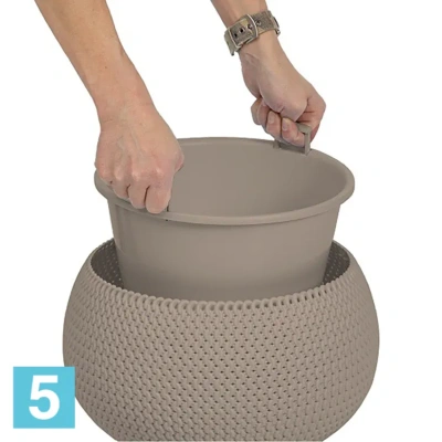 Напольное кашпо Prosperplast SPLOFY BOWL, мокко 37-d, 21-h