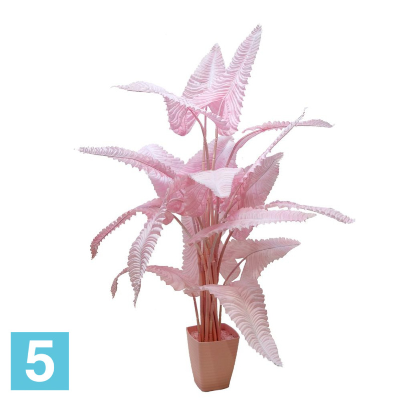 Каладиум куст розовый искусственный Alseed, h-170 см., плотный силикон