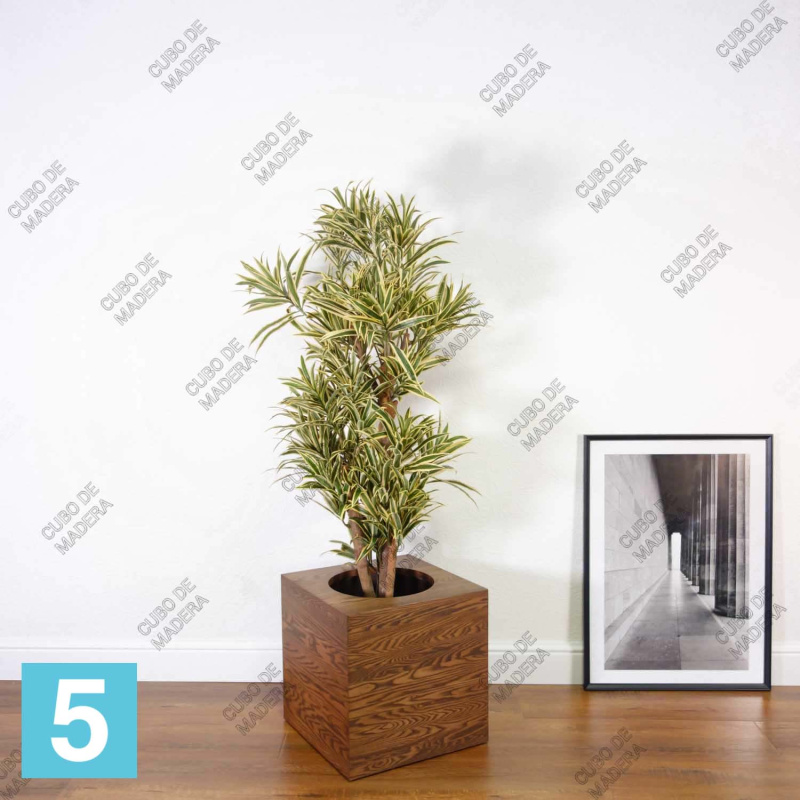 Кашпо КУБО ДЕ МАДЕРА - Креста 40-l, 40-w, 40-h, коричневое