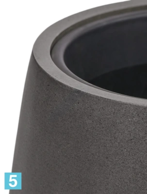 Кашпо TREEZ Effectory Beton Design-Чаша, тёмно-серый бетон 31-d, 33-h