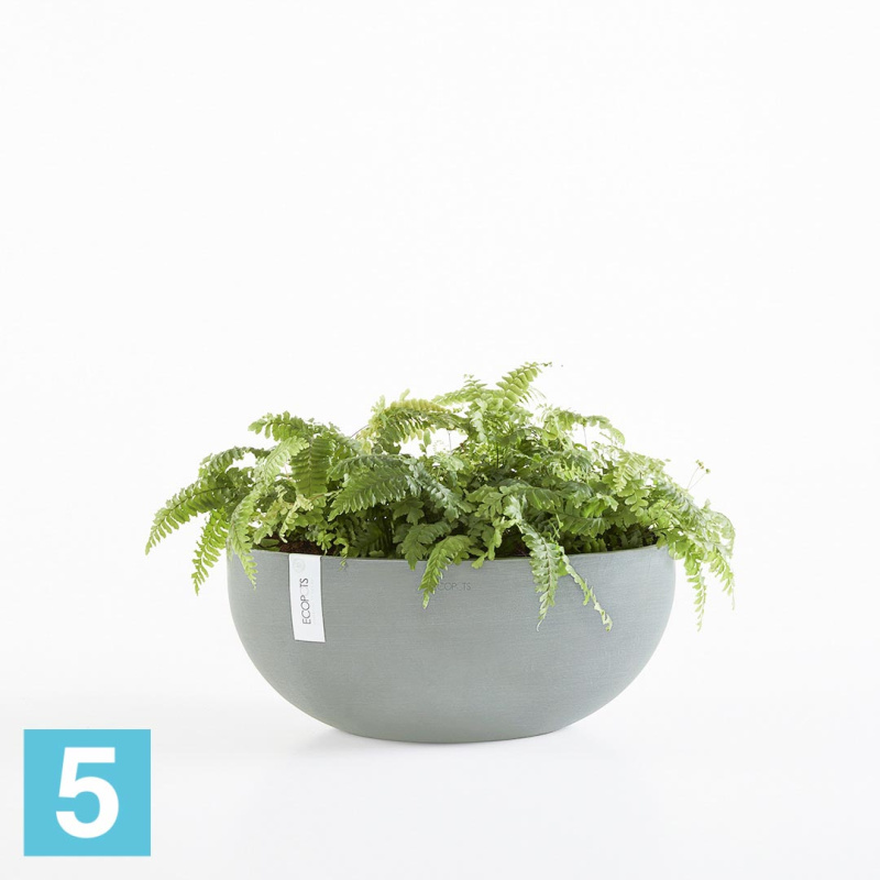 Напольное кашпо Ecopots Sofia Big, серо-голубое 43-l, 25-w, 17,5-h