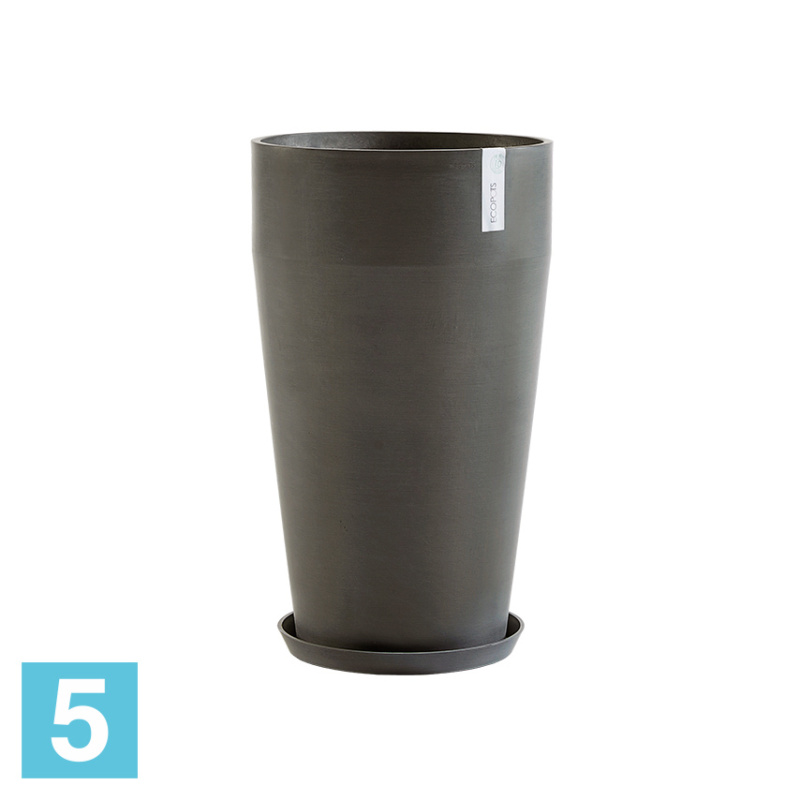 Высокое кашпо Ecopots Sankara-H, антрацит 45-d, 75-h