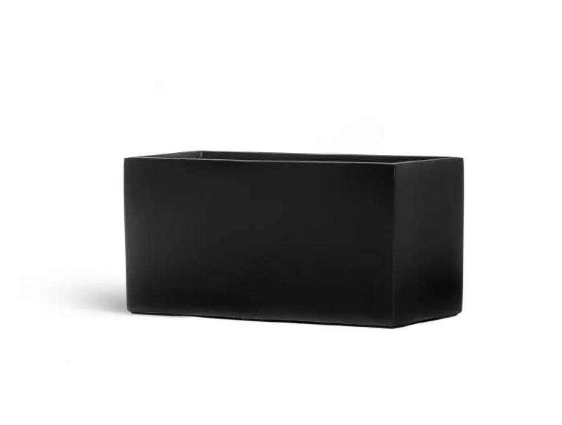 Кашпо TREEZ Effectory Black Stone Низкий прямоугольник, антрацит 100-l, 45-w, 45-h