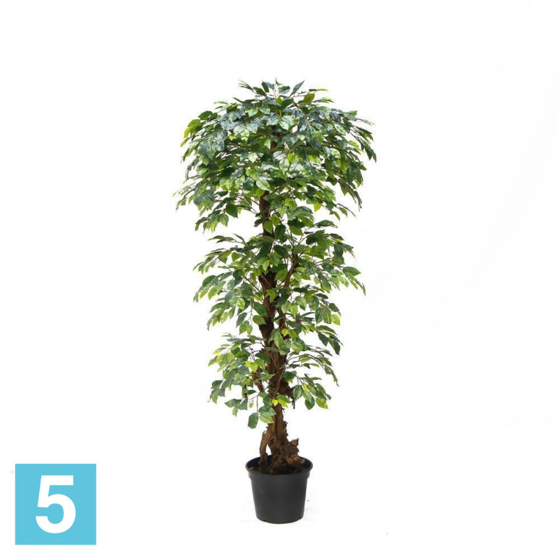Фикус искусственный Alseed, h-180 см., латекс, пышный, темно-зеленый