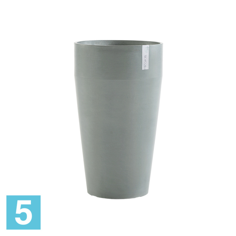 Высокое кашпо Ecopots Sankara-H, серо-голубое 45-d, 75-h