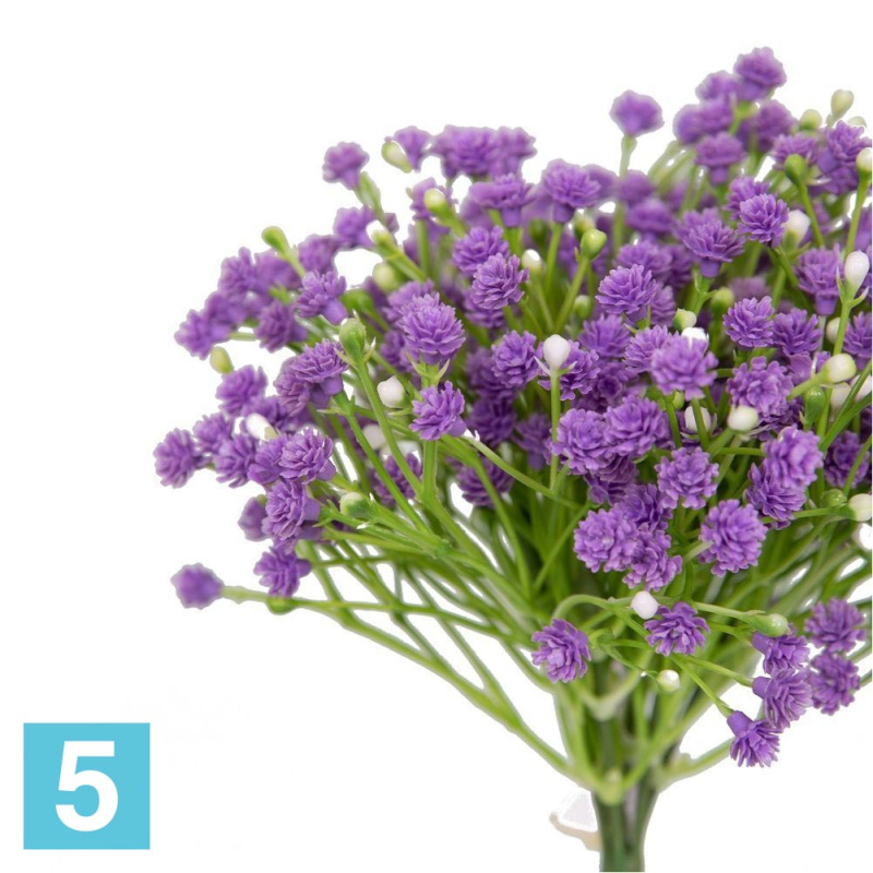 Гипсофила искусственная Alseed, силикон, букет*7ч, фиол,бел,розов