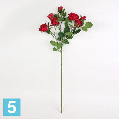 Роза куст.сред.*7 искусственная Alseed, h-60 см. цикламен., Б-600