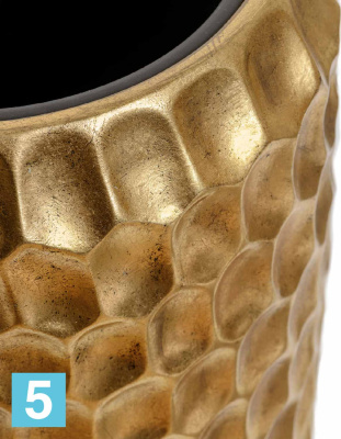 Кашпо TREEZ Effectory Metal Высокий конус Design Cells, сусальное золото 34-d, 97-h в #REGION_NAME_DECLINE_PP#