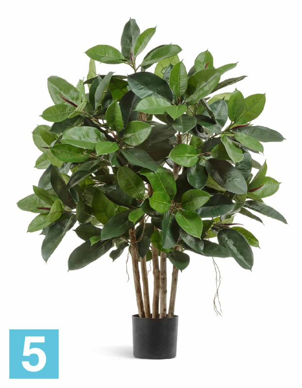 Фикус Эластика куст искусственный TREEZ Collection зелёный большой 120h