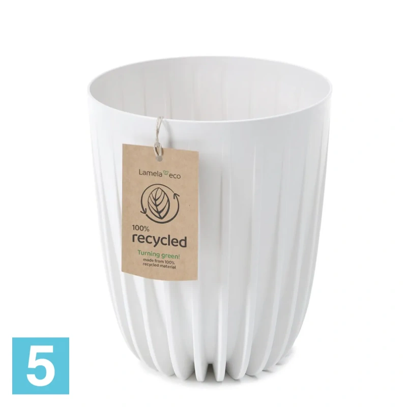 Кашпо Lamela Mira Eco Recycled, антрацит 30-d, 35,6-h