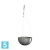 Подвесное кашпо Ecopots Brussels, серое 27-d, 13-h
