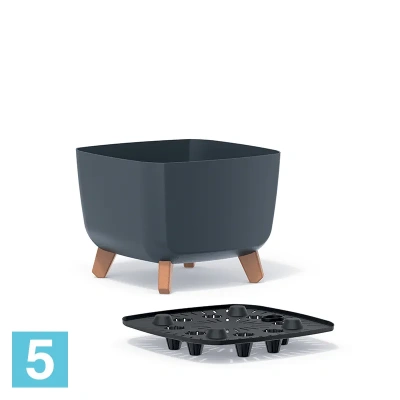 Кашпо Prosperplast GRACIA Square, белое 29-l, 29-w, 22-h