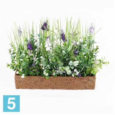 Лаванда искусственная Alseed, h-34 см. микс в кокос. боксе, 40*8*7