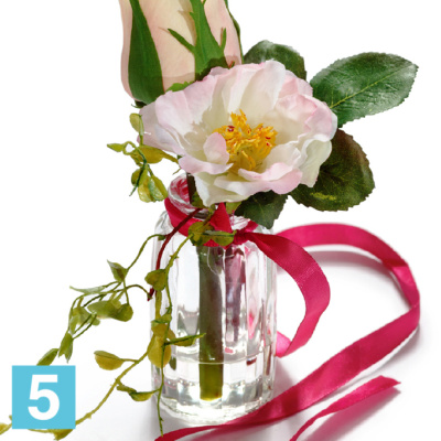 Композиция из искусственных цветов Мини Розы микс с лентой TREEZ Collection в #REGION_NAME_DECLINE_PP#