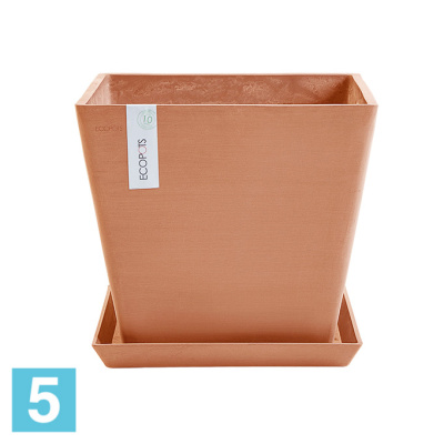 Кашпо с автополивом Ecopots Rotterdam, терракотовое 40-l, 40-w, 35-h