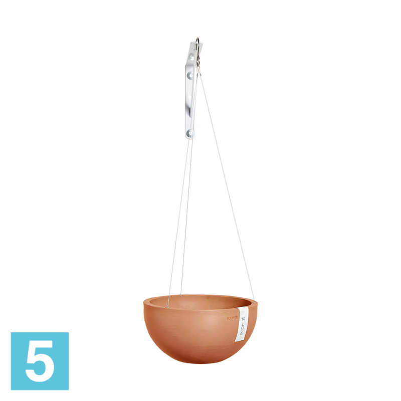 Подвесное кашпо Ecopots Brussels, терракотовое 27-d, 13-h