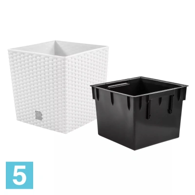 Напольное кашпо Prosperplast RATO LOW, белое 40-l, 40-w, 41-h