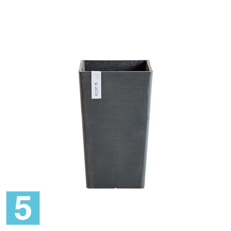 Высокое кашпо Ecopots Rotterdam-MH, антрацит 30-l, 30-w, 50-h