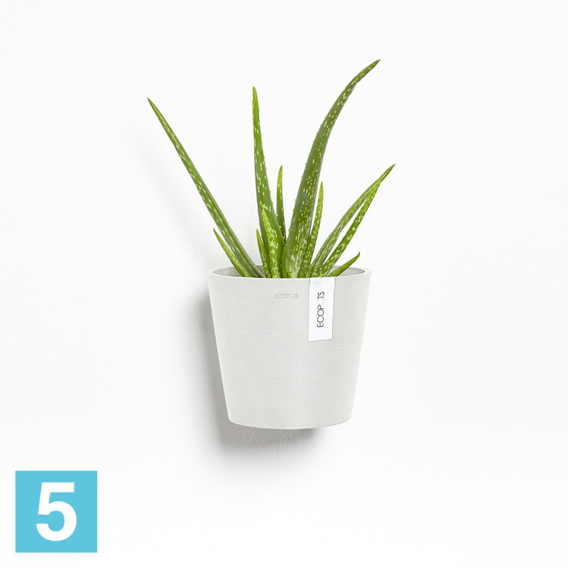 Подвесное кашпо Ecopots Amsterdam, светло-серое 20-d, 18-h