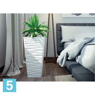 Кашпо FORM-PLASTIC Sahara Dunes Slim квадратное, белое 30-l, 30-w, 56-h