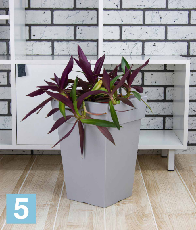 Кашпо IDEA ТУБУС квадратное, графитовое 30-l, 30-w, 44-h