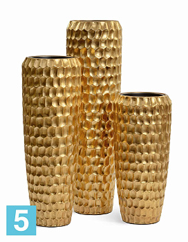 Кашпо TREEZ Effectory Metal Высокий конус Design Cells, сусальное золото 34-d, 75-h в #REGION_NAME_DECLINE_PP#