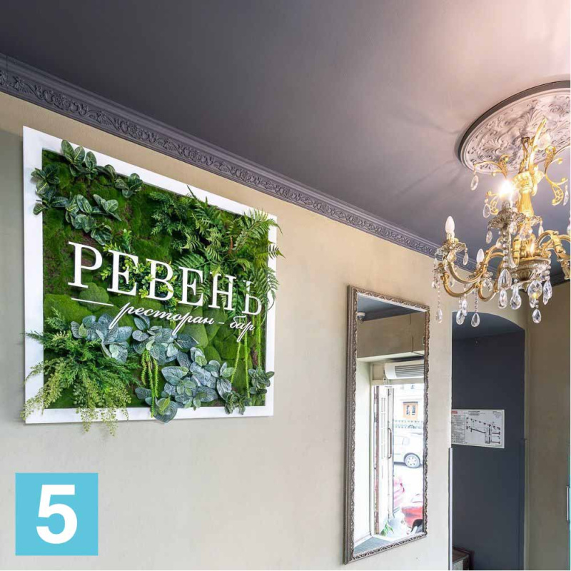 Фитокартина в белой крашенной раме искусственная Alseed, 1м*1м