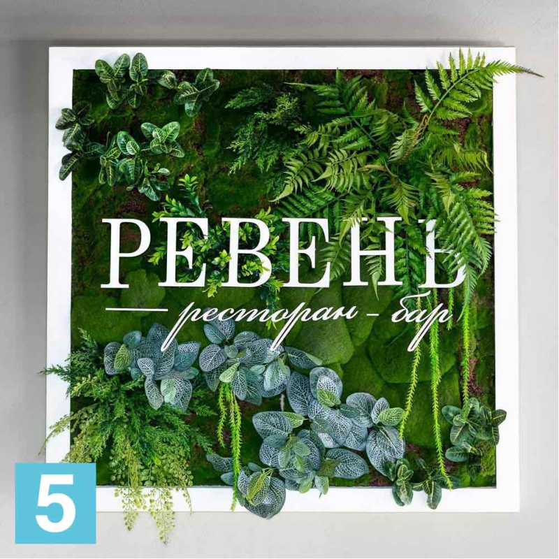 Фитокартина в белой крашенной раме искусственная Alseed, 1м*1м