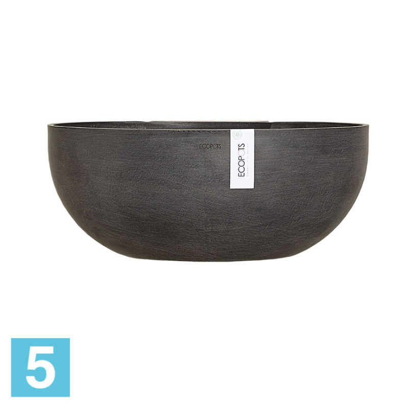 Подвесное кашпо Ecopots Sofia, антрацит 43-l, 25-w, 18-h