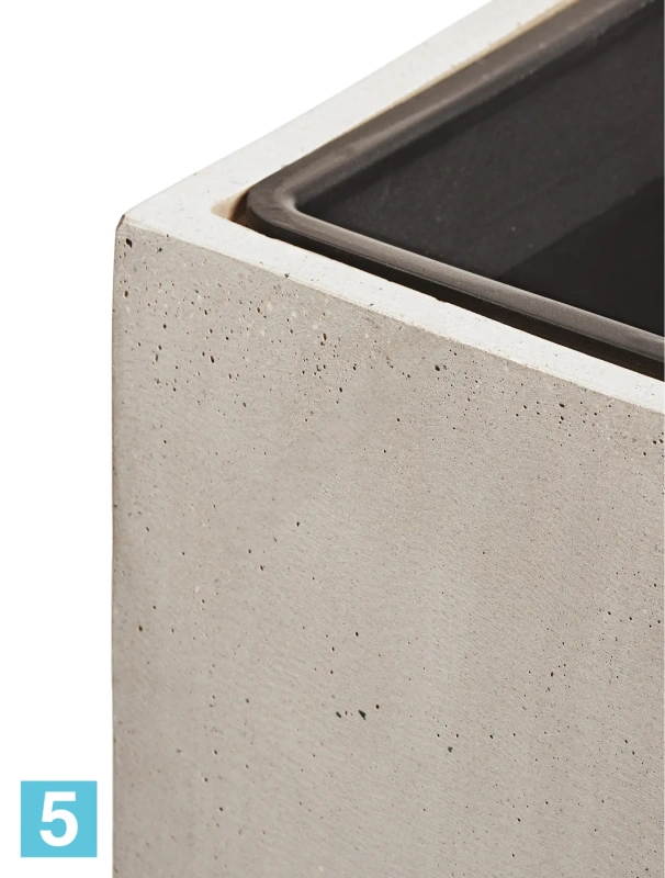 Кашпо TREEZ Effectory Beton Куб, белый песок 60-l, 60-w, 60-h