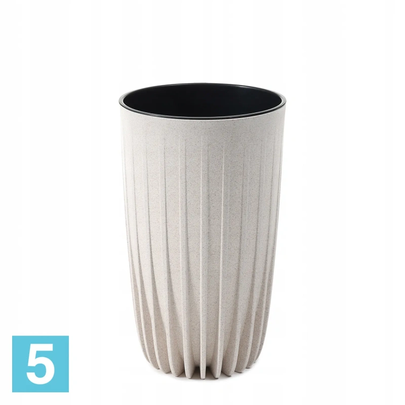 Кашпо Lamela Mira Eco Wood, белое 30-d, 51,5-h