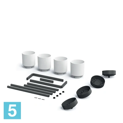 Кашпо на металлической подставке Prosperplast Bloomie Stand, белое 125-l, 55-w, 81,5-h
